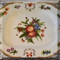 P46. Godinger ”Yorkshire” platter with fruits and butterflies design. 12” x 9.5” - $24 